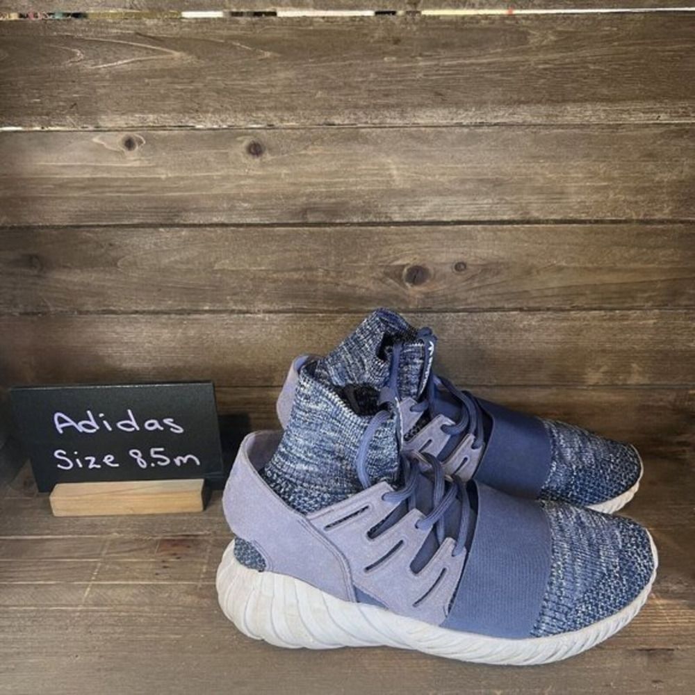Mens Adidas Tubular Doom PK‎ Primeknit Super Purple Shoes Sneakers Size 8.5 M